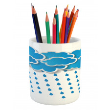 Puffy Clouds Rainy Day Pencil Pen Holder