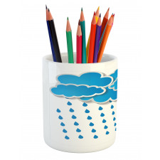 Puffy Clouds Rainy Day Pencil Pen Holder