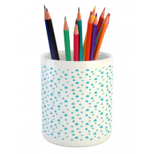 Watercolor Raindrops Pencil Pen Holder