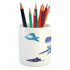 Grunge Sharks Wildlife Pencil Pen Holder