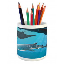 Swimming Shark Ocean Pencil Pen Holder