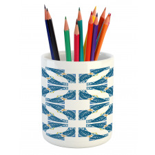 Moroccan Blue Leaves Pencil Pen Holder