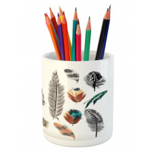 Bird Feather Retro Vibrant Pencil Pen Holder