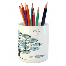 Sea Animals on Tree Theme Pencil Pen Holder