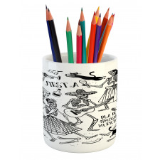 Dancing Skeletons Pencil Pen Holder