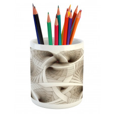 Abstract Digital Style Pencil Pen Holder