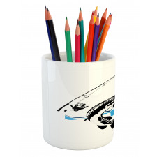 Hand Drawn Art Nautical Pencil Pen Holder