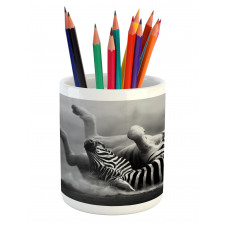 Savage Zebra Striped Pencil Pen Holder