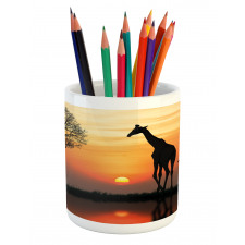 Giraffe in Wild Forest Pencil Pen Holder