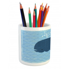 Sea Animal Wavy Patterns Pencil Pen Holder