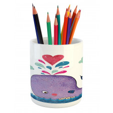 Smiley Whale with Cloud Pencil Pen Holder
