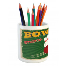 Bowling Strike Green Pencil Pen Holder