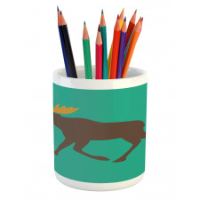 Deer Family and Antlers Pencil Pen Holder