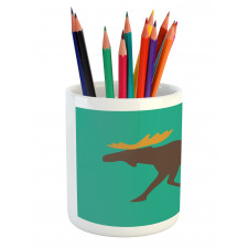 Deer Family and Antlers Pencil Pen Holder