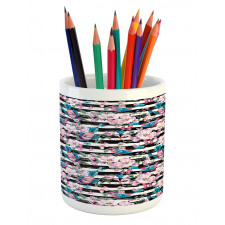 Blooming Flora Tiny Birds Pencil Pen Holder