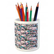 Blooming Flora Tiny Birds Pencil Pen Holder