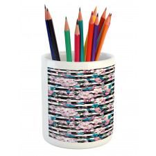 Blooming Flora Tiny Birds Pencil Pen Holder