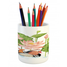 Mandarin in Pond Pencil Pen Holder