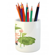 Mandarin in Pond Pencil Pen Holder