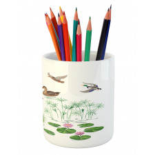 Lake Animals Plants Pencil Pen Holder