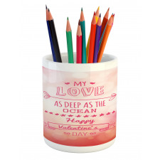 Pink Love Story Pencil Pen Holder