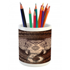 Oriental Elephant Head Pencil Pen Holder