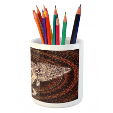 Oriental Elephant Head Pencil Pen Holder