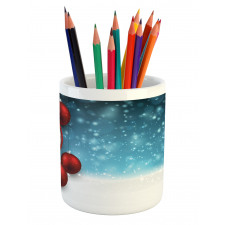 Vintage New Year Balls Pencil Pen Holder