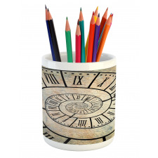 Roman Digit Time Spiral Pencil Pen Holder