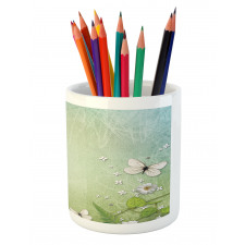 Flowers and Butterflies Pencil Pen Holder