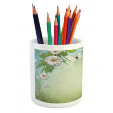 Flowers and Butterflies Pencil Pen Holder