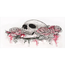 Skull Head Roses Pencil Pen Holder