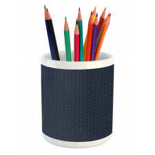 Blue Dots Retro Style Pencil Pen Holder