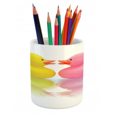 Duck Couple in Love Pencil Pen Holder