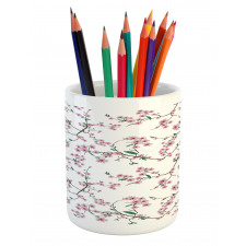 Asian Floral Botany Pencil Pen Holder