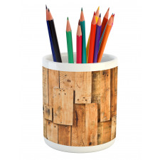 Lodge Wall Planks Print Pencil Pen Holder