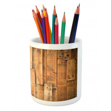 Lodge Wall Planks Print Pencil Pen Holder