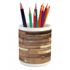 Brown Rustic Floor Look Pencil Pen Holder