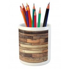 Brown Rustic Floor Look Pencil Pen Holder