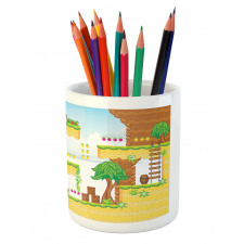 Cartoon Retro Kids Pencil Pen Holder