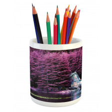 Purple Trees by Lake Pencil Pen Holder