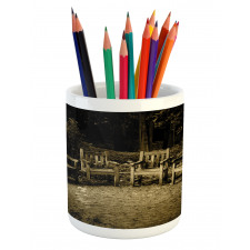 Small Wooden Rustic Chairs Pencil Pen Holder