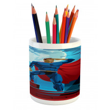 Retro Cartoon Heros Pencil Pen Holder