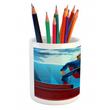 Retro Cartoon Heros Pencil Pen Holder