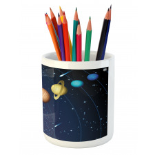 Solar System with Sun Pencil Pen Holder