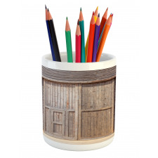 Old Wooden Timber Pencil Pen Holder