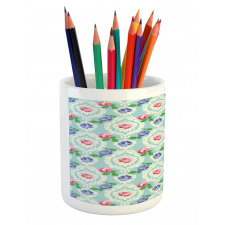 Baroque Colored Roses Pencil Pen Holder