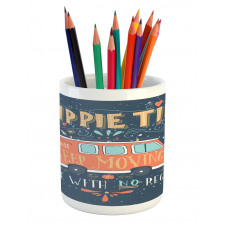 Hippie Words Pencil Pen Holder