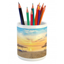 Sandy Beach with Sunrise Pencil Pen Holder