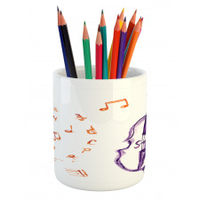 Musical Note Black Theme Pencil Pen Holder